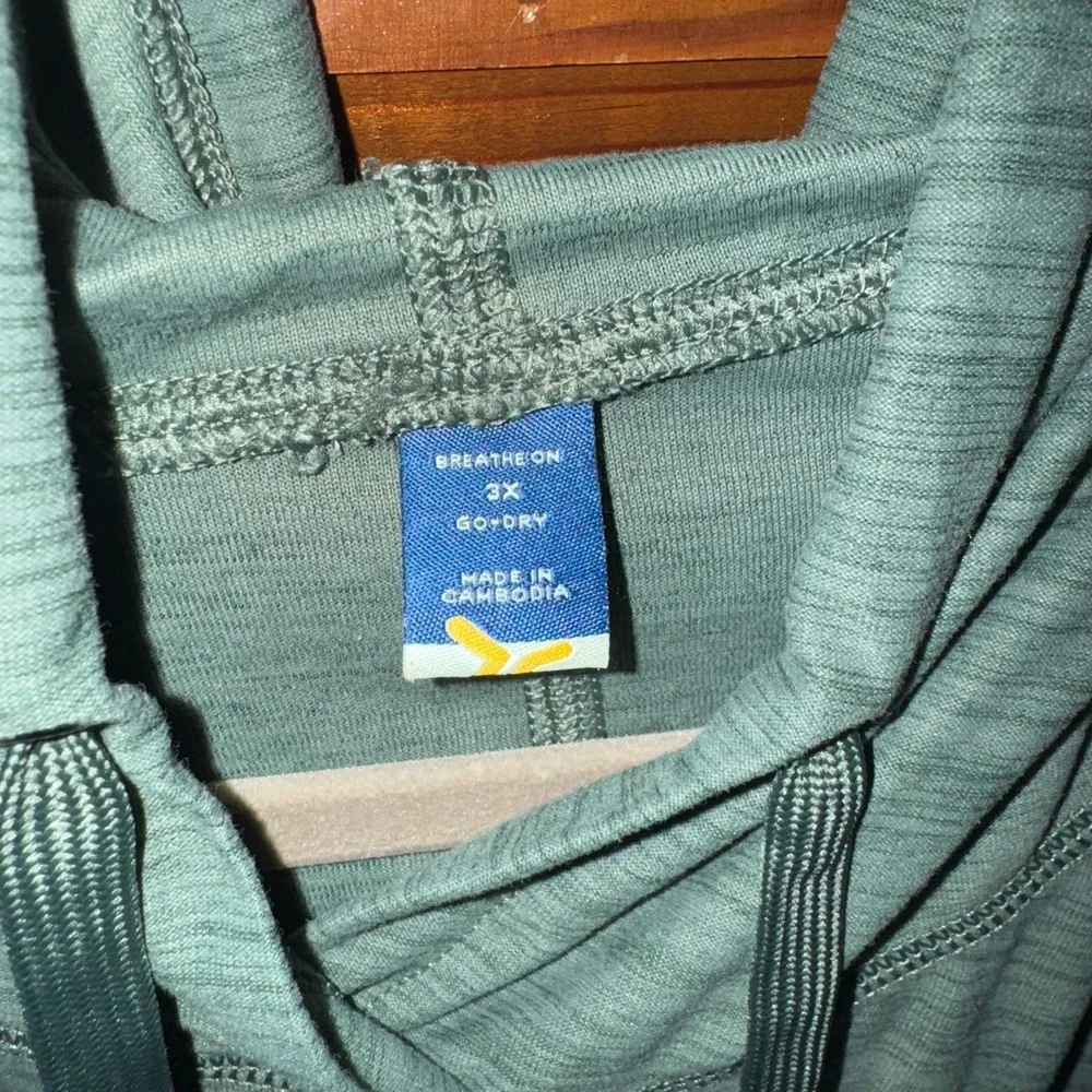 Never Not Hustling Crop Activewear Hoodie Size 3X Olive Green - Picture 2 of 6